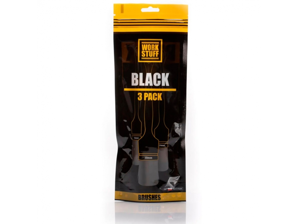Набір пензликів для детейлінгу підвищенної зносостійкості - Work Stuff Detailing Brush Black 3 pack -