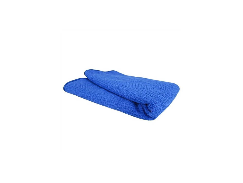 Вафельное полотенце синего цвета для стекол