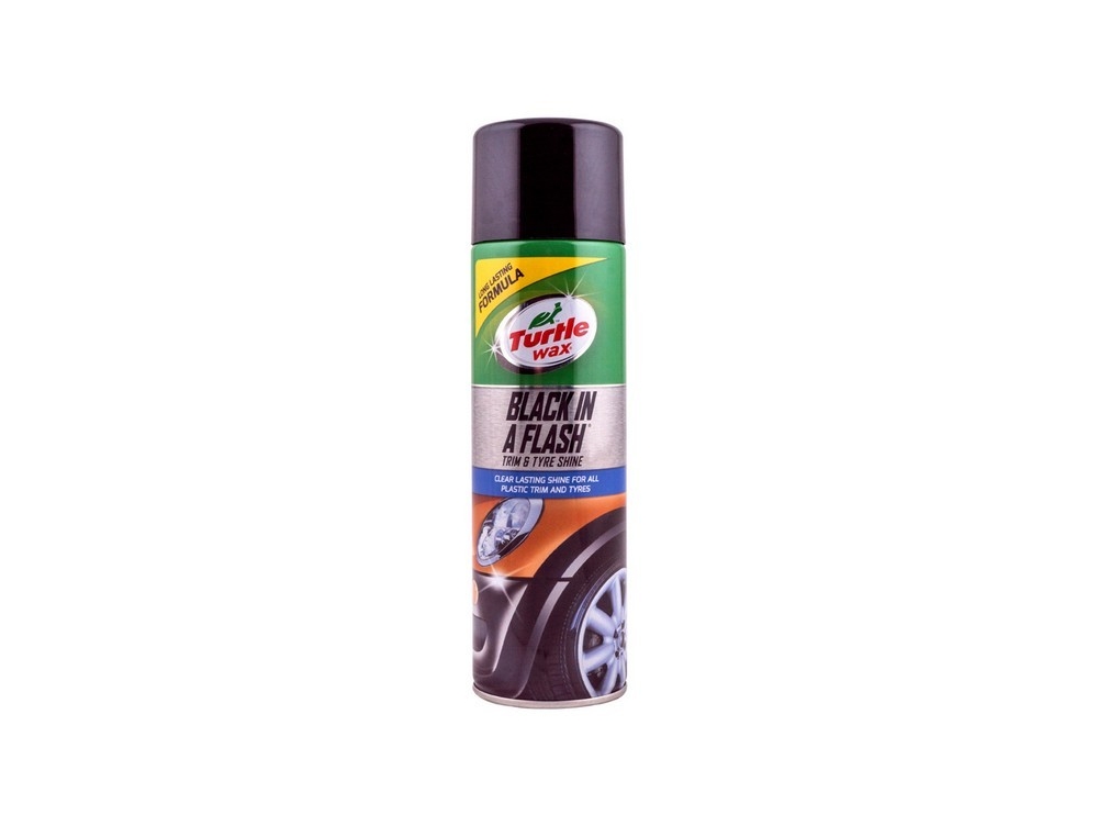 Аэрозольный полироль для наружного пластика и резины - Turtle Wax Black in Flash