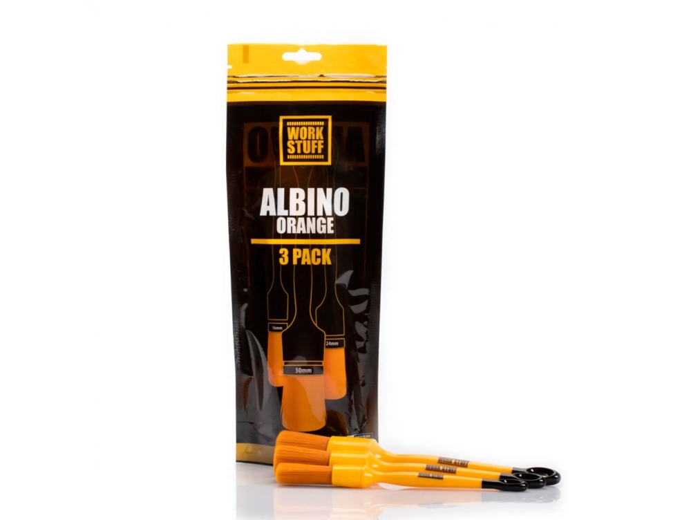 Набір універсальних м'яких пензликів для детейлінгу - Work Stuff Detailing Brush Albino Orange 3 pack -