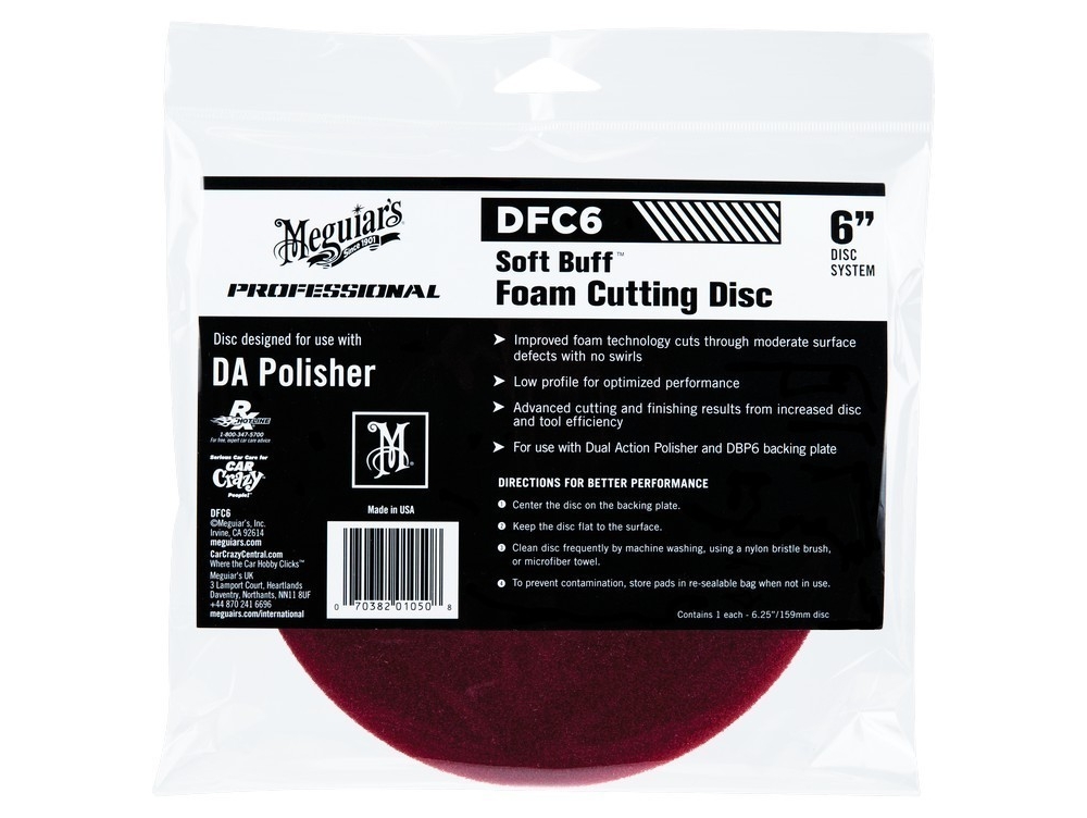 Круг поролоновый жёсткий бордовый - DFC6 DA Foam Cutting Pad 6"