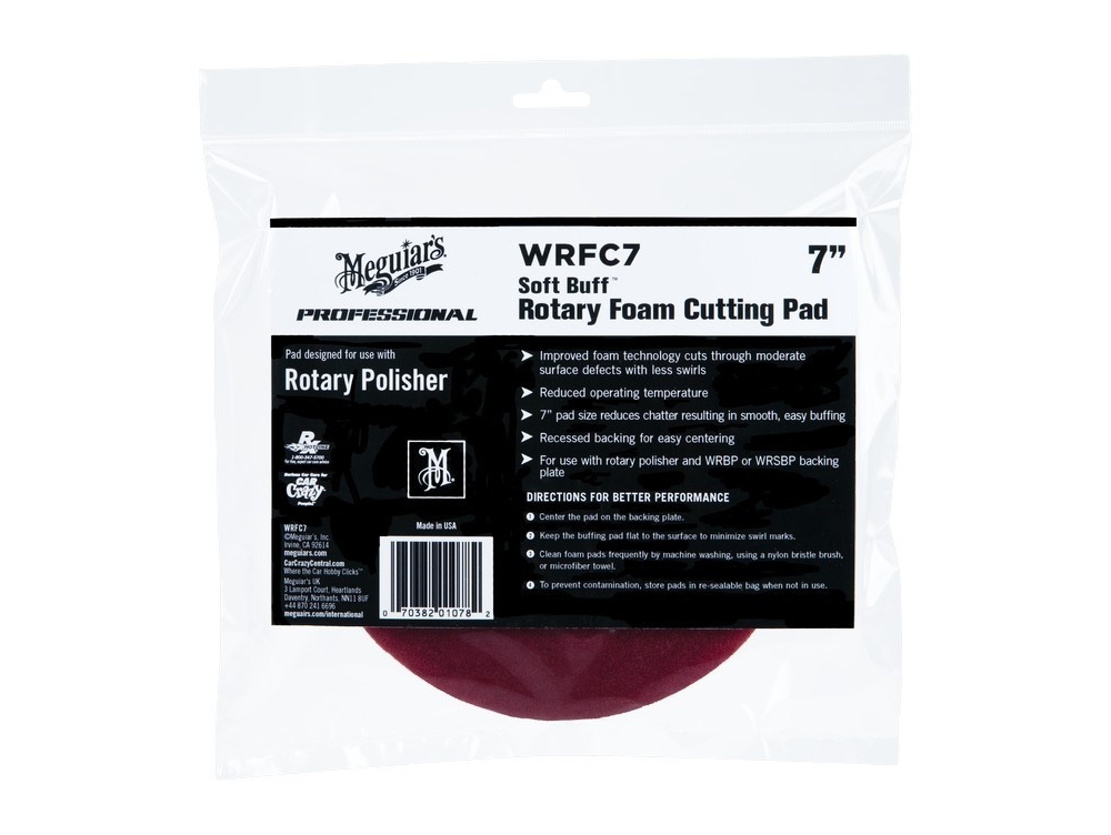 Круг поролоновый жёсткий бордовый - WRFC7 Rotary Foam Cutting Pad 7"